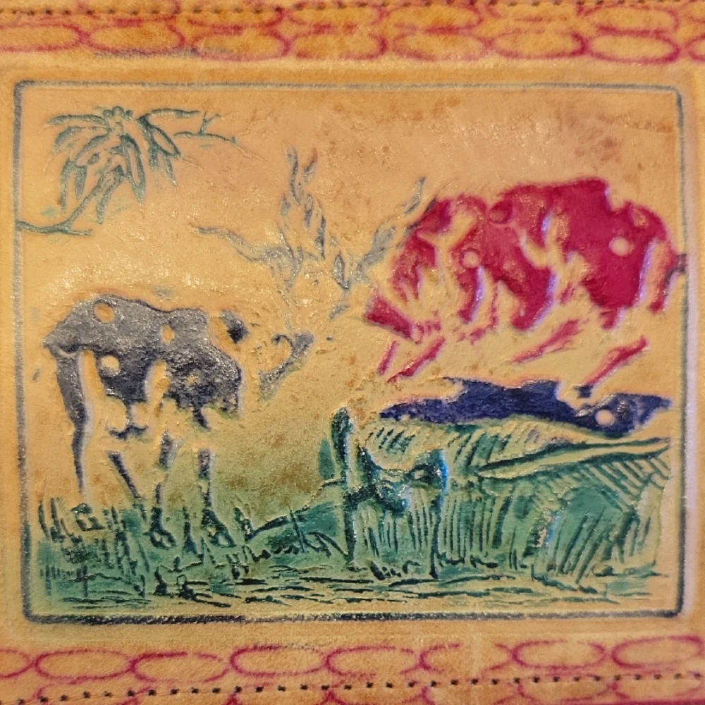 Artistic Genuine Leather Wallet, Handcrafted In India